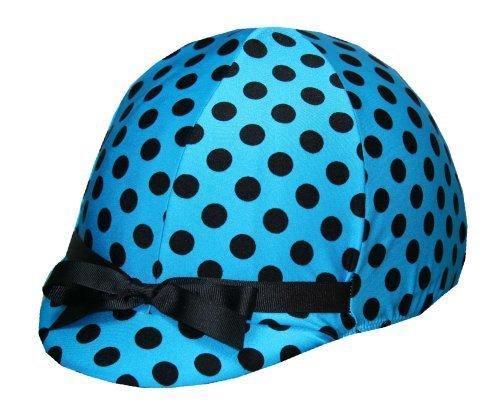 Fun Toque d'Equitation Turquoise a Pois Noir - SHOP HORSE